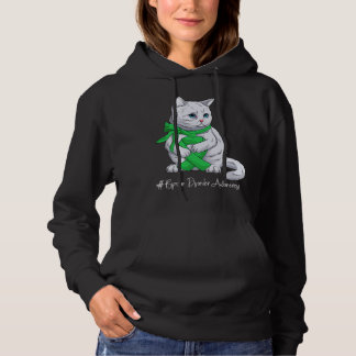 Pull À Capuche Bipolar Disorder Awareness Month Green Ribbon Cat
