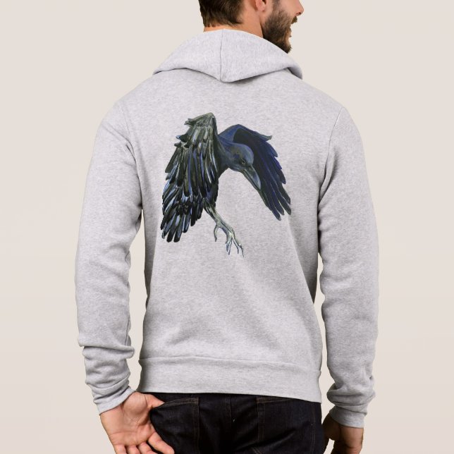 Pull À Capuche Black Crow Master of Time Illustration Grey clair (Dos)