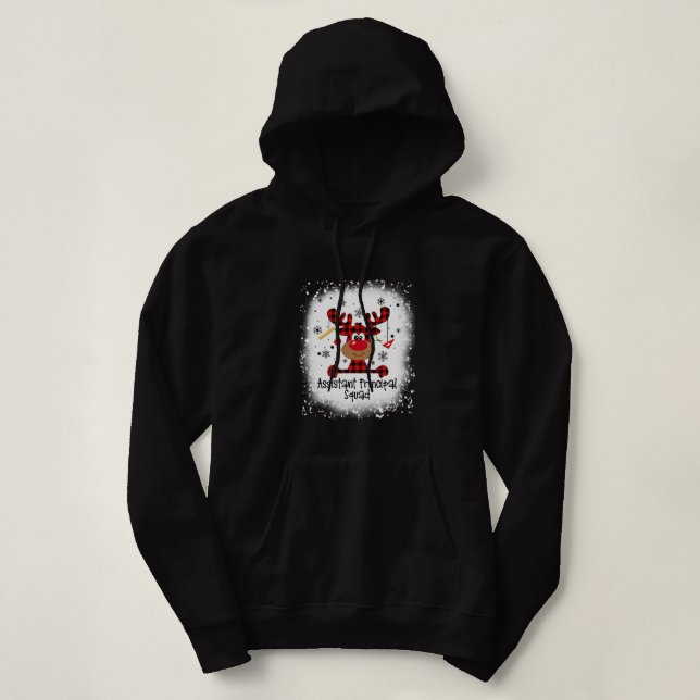 Pull À Capuche Bleached Assistant Principal Squad Reindeer Funny  (Design devant)