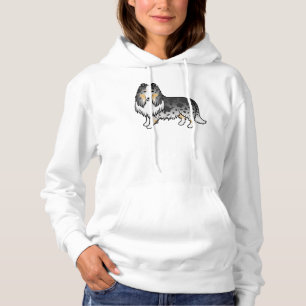 Pull À Capuche Bleu Merle Rough Collie Joli Dessin Chien