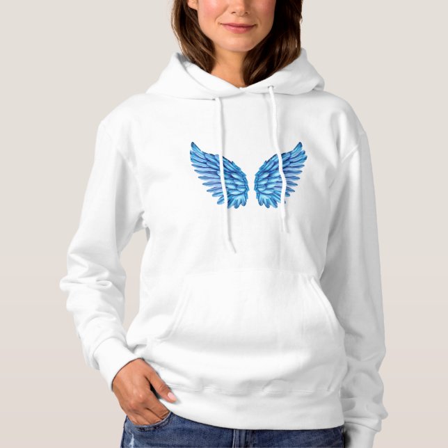 Pull À Capuche Blue Angel Wings Design (Devant)