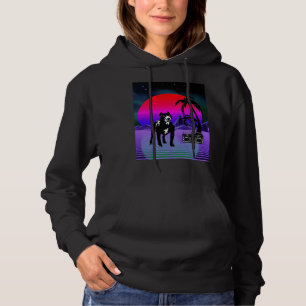 Pull À Capuche Boîte de démarrage rétro pour chien Pitbull Synthw
