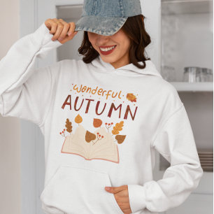 Pull À Capuche Bonjour Citrouilles, Automne Vibes d'automne