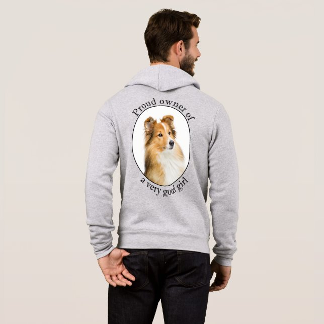Pull À Capuche Bonne fille Sheltie (Dos entier)