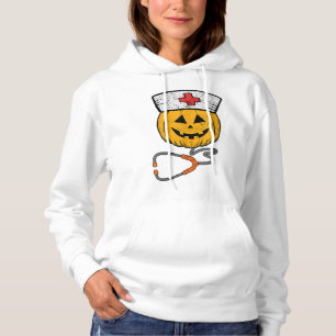 Pull À Capuche Bonne Halloween Citrouille Infirmière infirmière F
