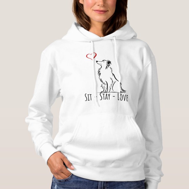 Pull À Capuche Bordure Séjour-Amour Collie (Devant)