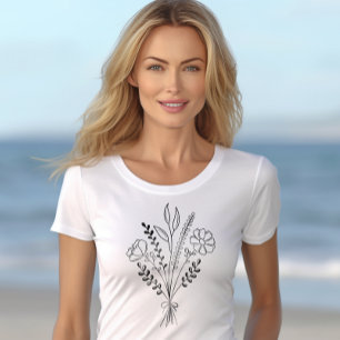 Pull À Capuche Bouquet de fleurs Boho Line Art