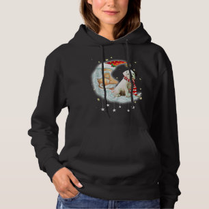 Pull À Capuche Boxe mignonne Noël Lune Père Noël Xmas Chien