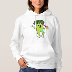 Pull À Capuche Broccoli à Hockey avec chauve-souris de hockey