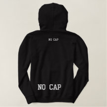 Sweatshirt noir brodé 'No cap' 