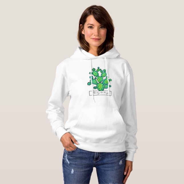 Pull À Capuche Cactus épineux d'aquarelle magnifique (Devant entier)