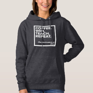 Pull À Capuche Café. WiFi. Enseigner. Répétez., Noir féminin