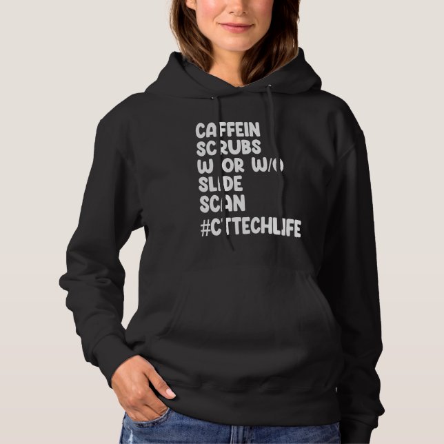 Pull À Capuche Caffeine Scrubs Scan CT Tech Life Cat Scan (Devant)