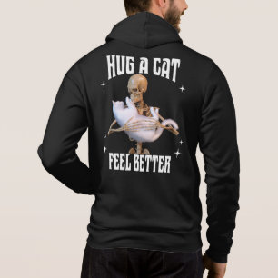 Pull À Capuche Câlins de chat pour se sentir mieux - Squelette de