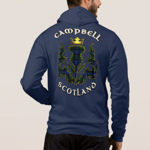 Pull À Capuche Campbell Clan Badge & Tartan avec Motto