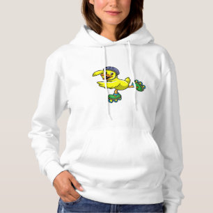 Pull À Capuche Canard comme patineur avec patins et casque