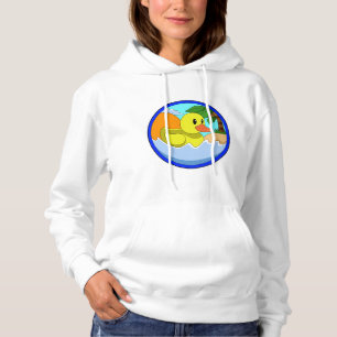 Pull À Capuche Canard sur la plage avec palmiers.PNG