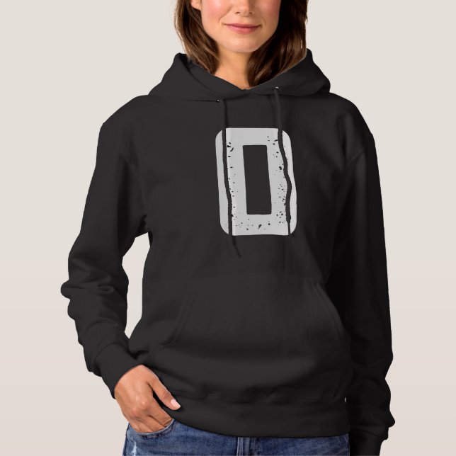 Pull À Capuche Capital Letter O Initial Monogram Grunge Font Alph (Devant)