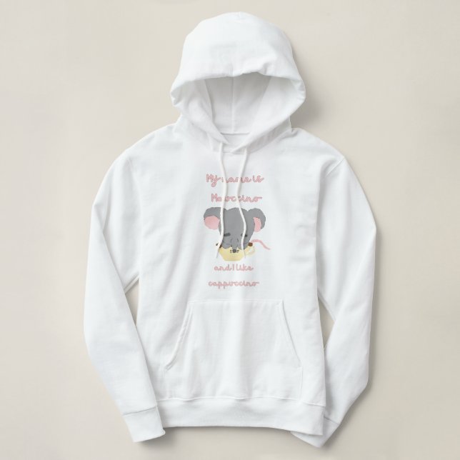 Pull À Capuche Cappuccino de cacao de souris (Design devant)
