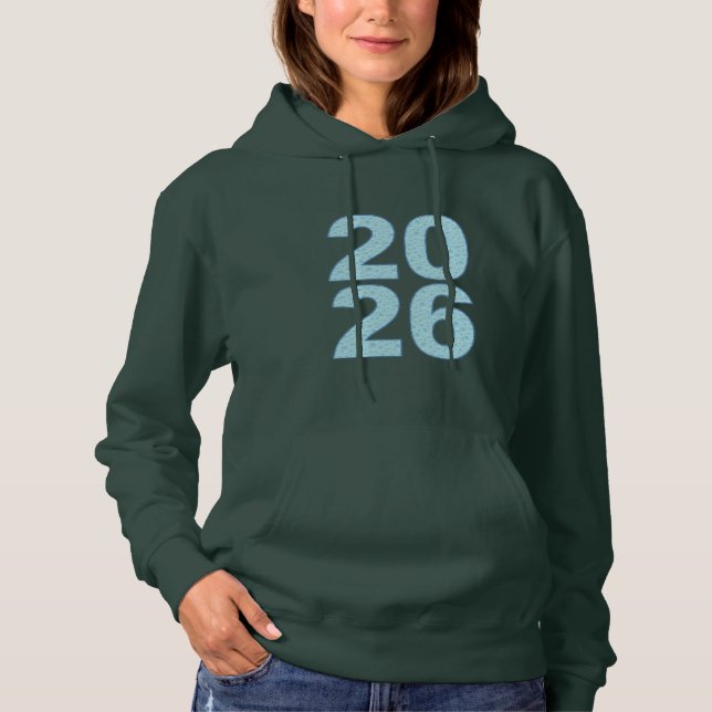 Pull À Capuche Capuche pull-over femme forêt profonde BONNE ANNÉE (Devant)