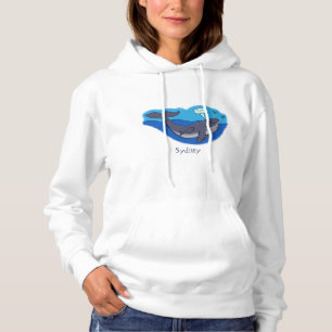 Pull À Capuche Caricature de baleine mignonne et de baleine de ve