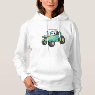 Pull À Capuche Caricature joli tracteur vert joyeux