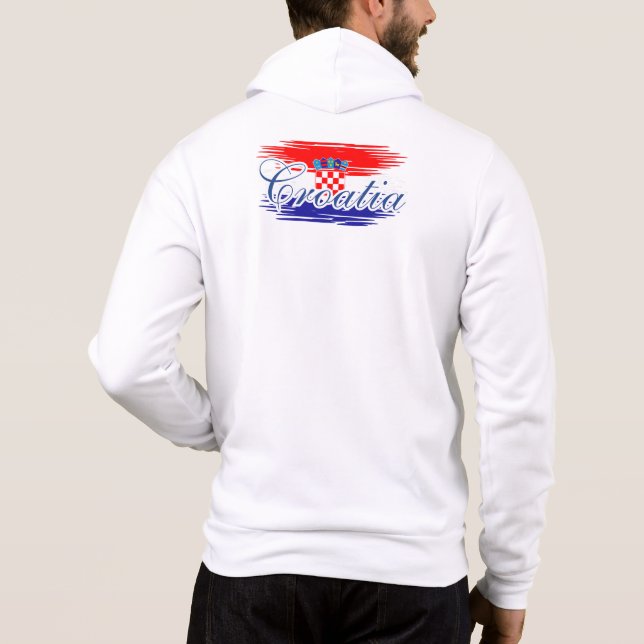 Pull À Capuche Carte du drapeau de la Croatie (Dos)