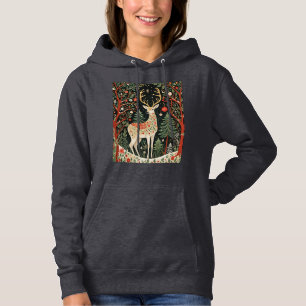 Pull À Capuche Cerf de Noël de la forêt de minuit