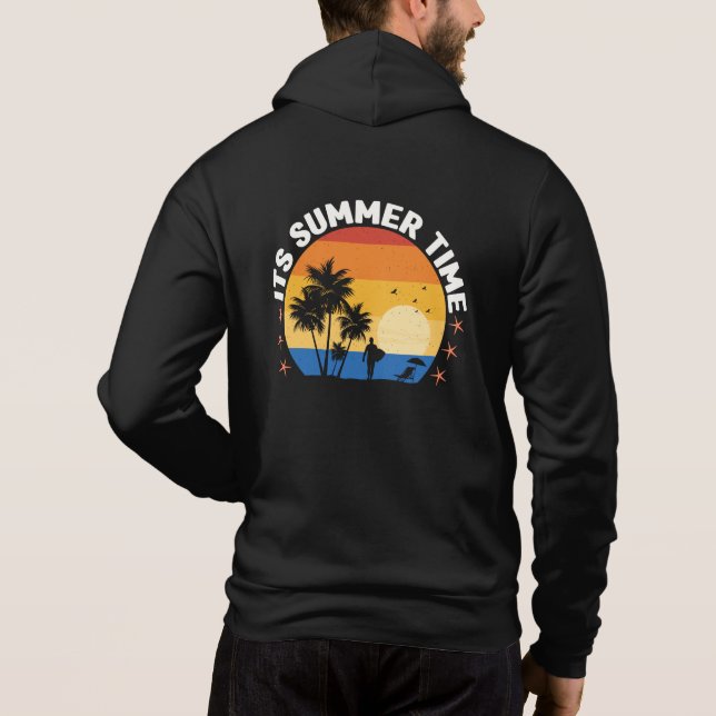 Pull À Capuche C'est la conception de coucher de soleil tropical  (Dos)
