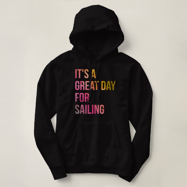 Pull À Capuche C'est un grand jour pour naviguer en aquarelle (Design devant)