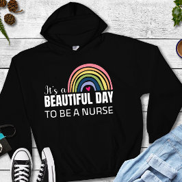 Pull À Capuche C'est une belle infirmière de jour Rainbow Black S