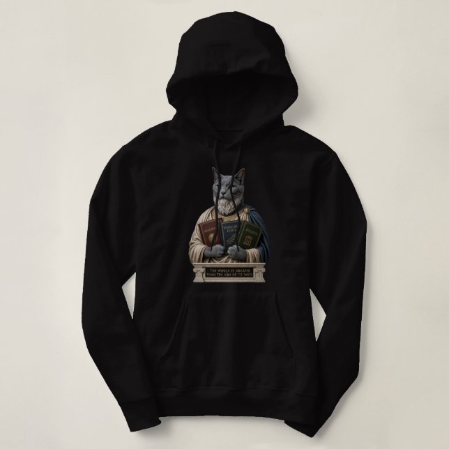 Pull À Capuche Chat Aristote Bleu Russe (Design devant)