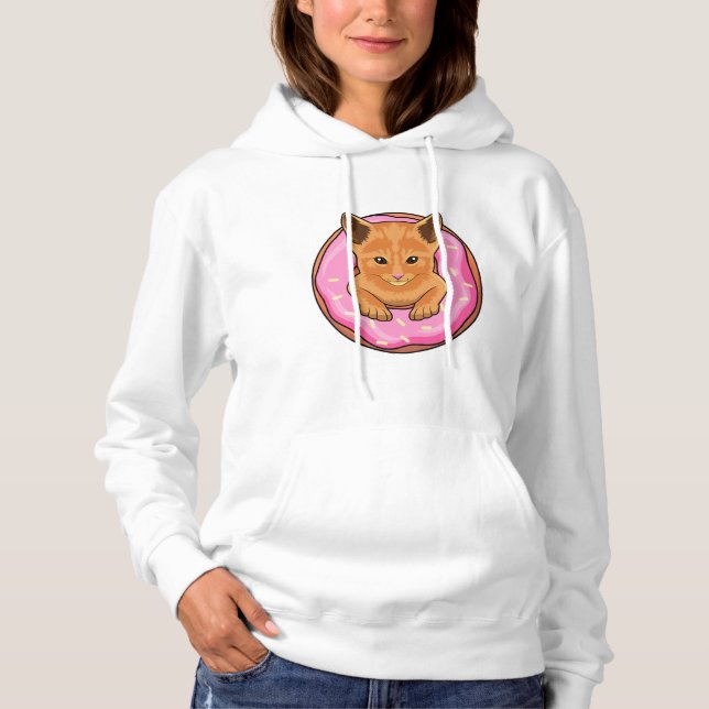 Pull À Capuche Chat avec Donut (Devant)