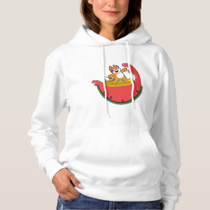 Pull À Capuche Chat comme surfer avec Watermelon