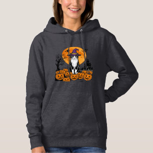 Pull À Capuche Chat de Halloween Sorcière Citrouille Vintage Épou