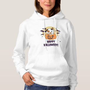 Pull À Capuche Chat En Citrouille Chats Doux Joyeux Halloween
