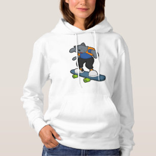 Pull À Capuche Chat en Skateboard avec Skateboard