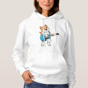 Pull À Capuche Chat Musique avec guitare