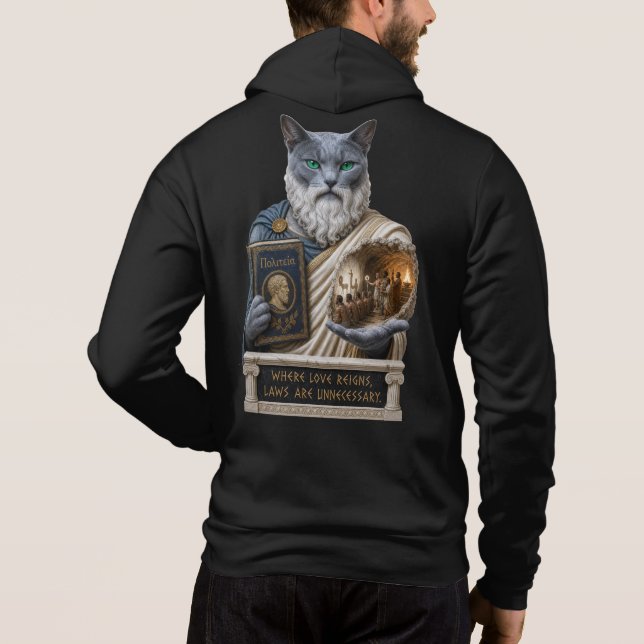 Pull À Capuche Chat Platoon Bleu Russe (Dos)