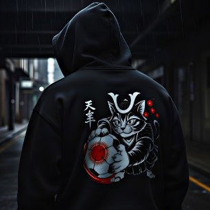 Pull À Capuche Chat Samouraï Artistique Japon Football pour fan d