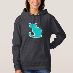 Pull À Capuche Chat turquoise