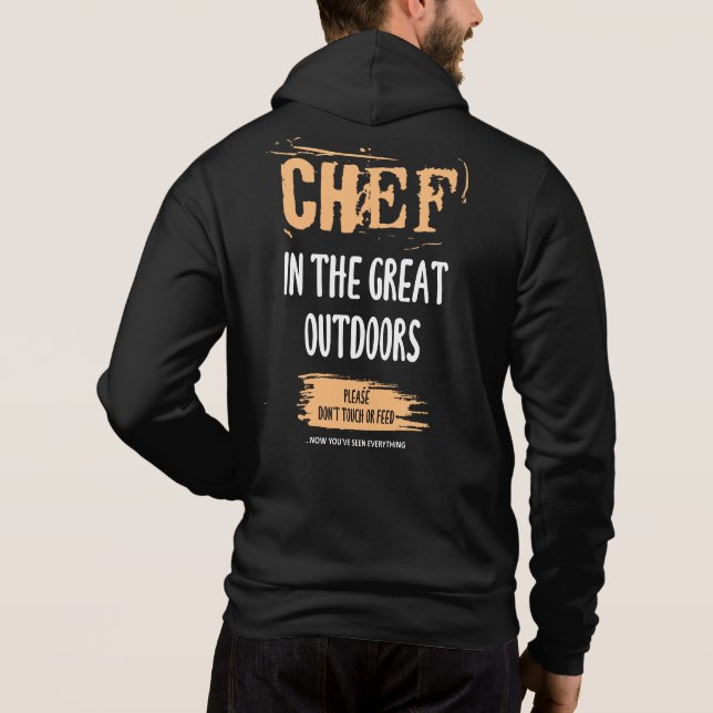 Pull À Capuche Chef en plein air. Idée cadeau Cook. (Dos)