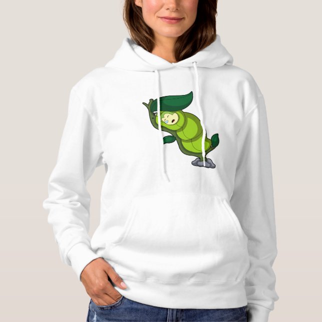 Pull À Capuche Chenille endormie avec feuille (Devant)