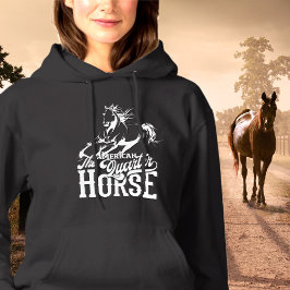Pull À Capuche Cheval de quart américain Cowgirl sauvage ouest ou