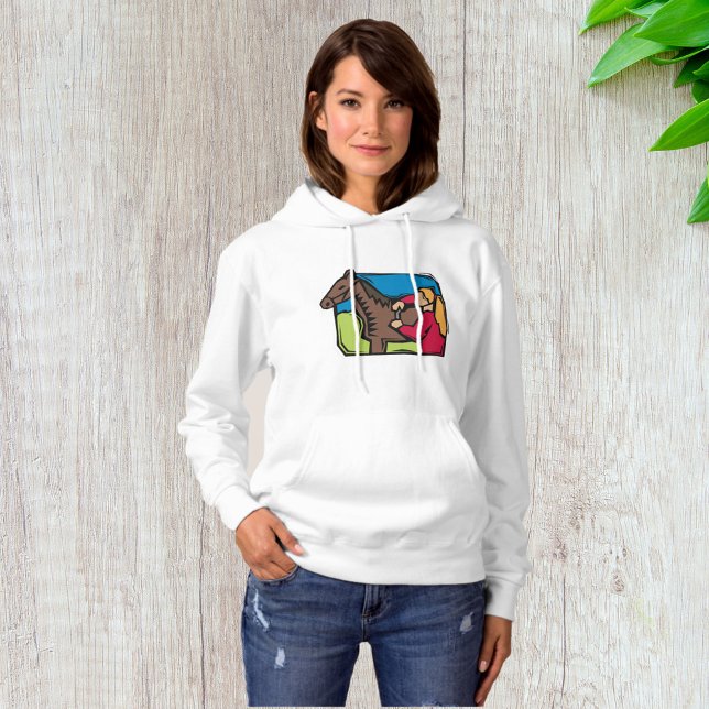 Pull À Capuche Cheval et fille de ferme (Créateur téléchargé)