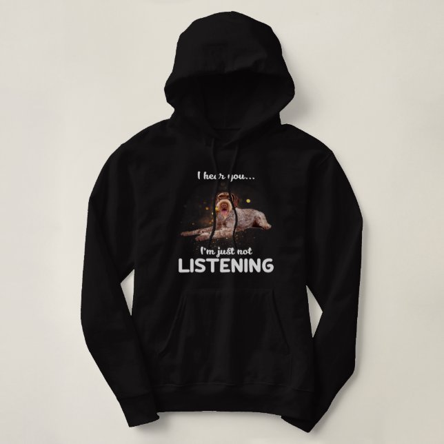 Pull À Capuche Chien À poils durs allemand Pointer Je Vous Entend (Design devant)