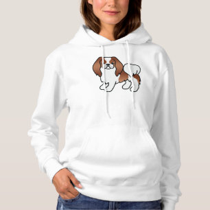 Pull À Capuche Chien caricaturé mignon de menton japonais rouge e
