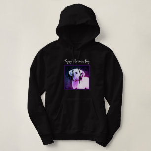 Pull À Capuche Chien chiot blanc mignon Valentine's Day Purple