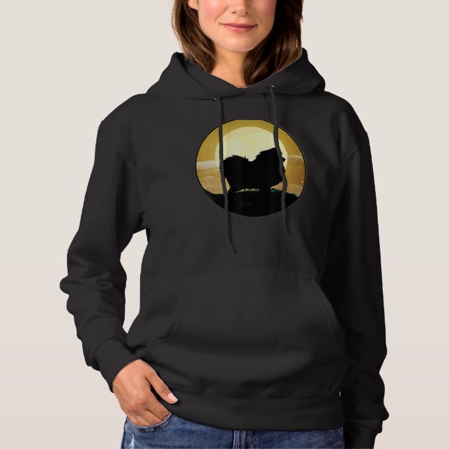 Pull À Capuche Chien de Poméranie Rétro (Devant)