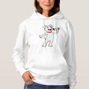 Pull À Capuche Chien en chantant avec microphone